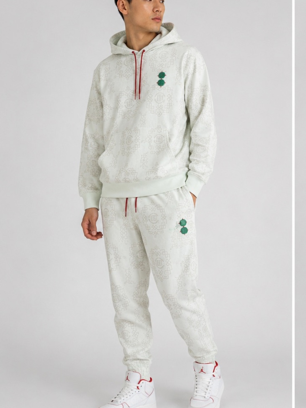 Air Jordan x CLOT Jade Fleece Sweatsuit Set Barely Green Men’s XL